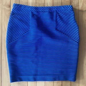 stretch striped mini skirt